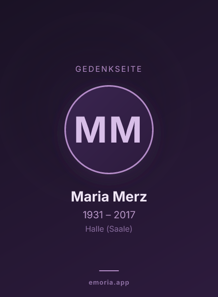 Gedenkportrait von Maria Merz