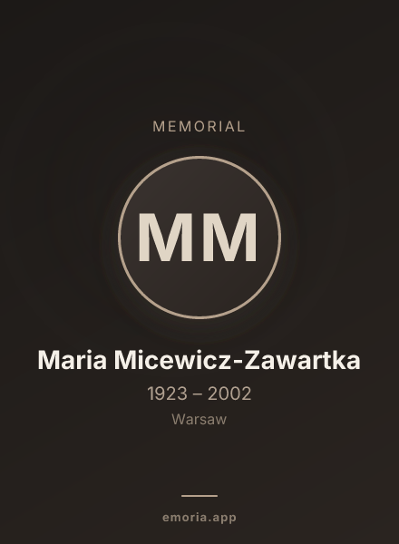 Memorial portrait of Maria Micewicz-Zawartka