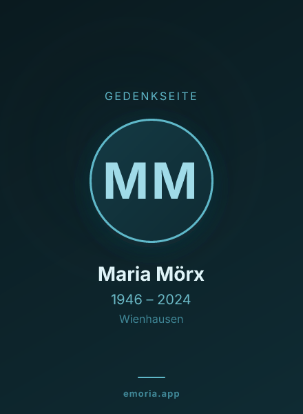 Gedenkportrait von Maria Mörx
