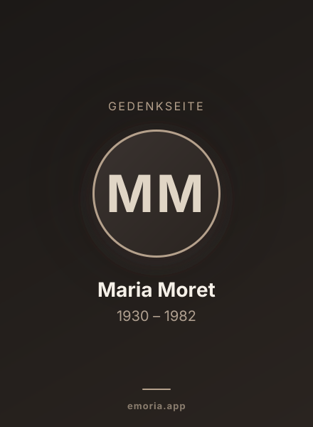 Gedenkportrait von Maria Moret