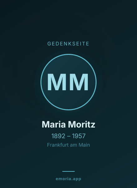 Gedenkportrait von Maria Moritz