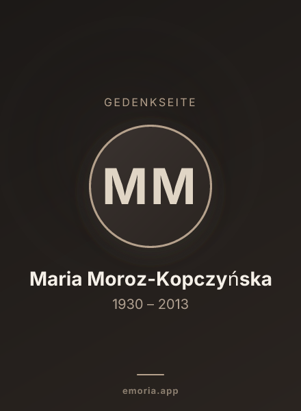Gedenkportrait von Maria Moroz-Kopczyńska