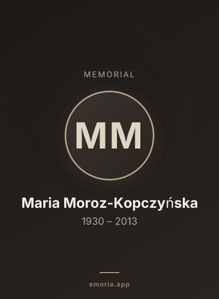 Memorial portrait of Maria Moroz-Kopczyńska