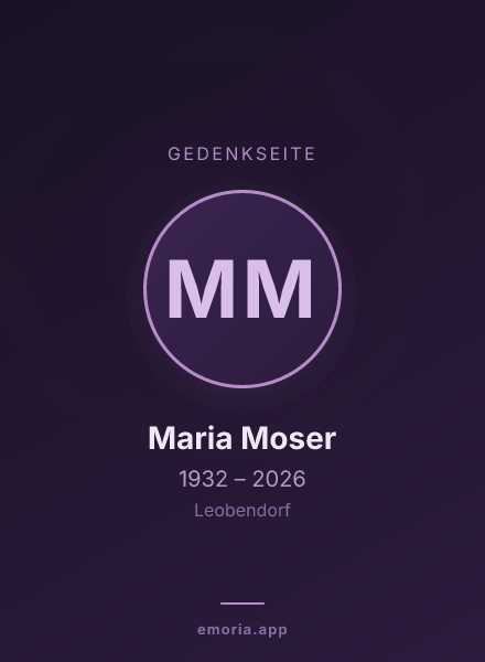 Gedenkportrait von Maria Moser