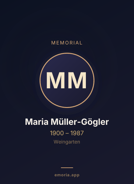 Memorial portrait of Maria Müller-Gögler