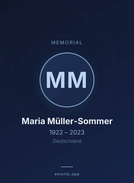 Memorial portrait of Maria Müller-Sommer