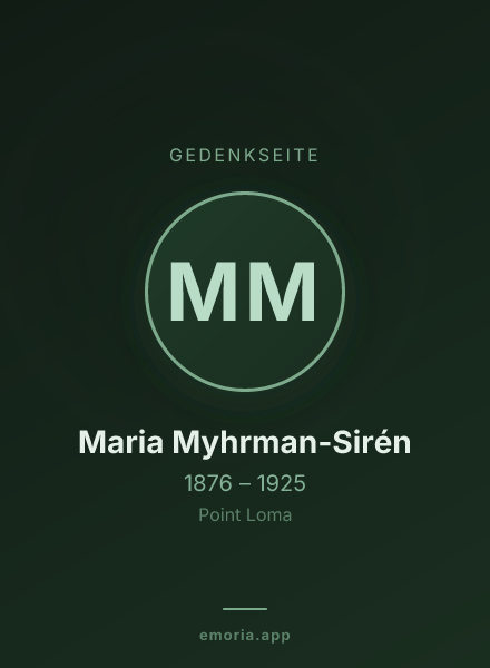 Gedenkportrait von Maria Myhrman-Sirén