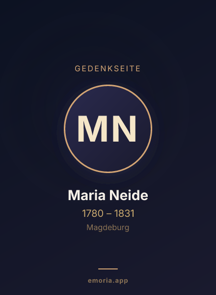 Gedenkportrait von Maria Neide