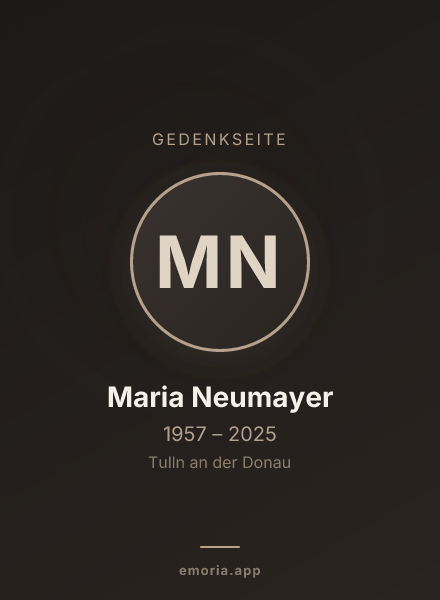 Gedenkportrait von Maria Neumayer