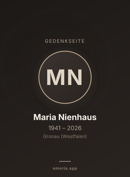 Gedenkportrait von Maria Nienhaus