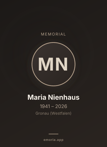 Memorial portrait of Maria Nienhaus