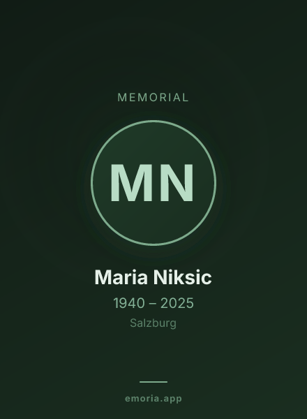Memorial portrait of Maria Niksic
