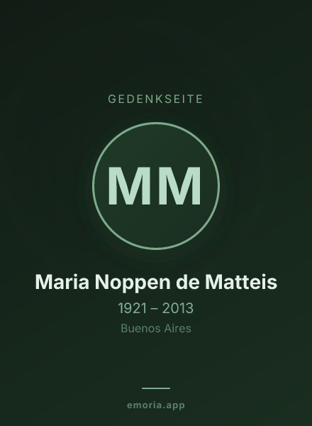 Gedenkportrait von Maria Noppen de Matteis