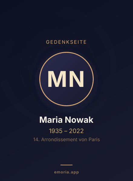 Gedenkportrait von Maria Nowak