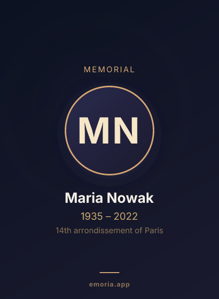 Memorial portrait of Maria Nowak