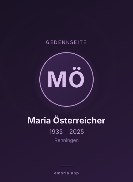 Gedenkportrait von Maria Österreicher