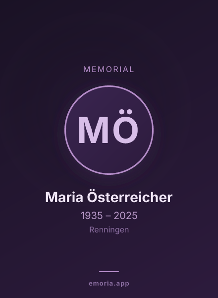 Memorial portrait of Maria Österreicher