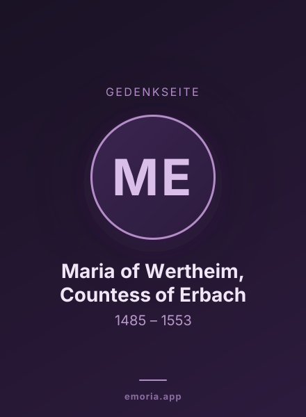 Gedenkportrait von Maria of Wertheim, Countess of Erbach