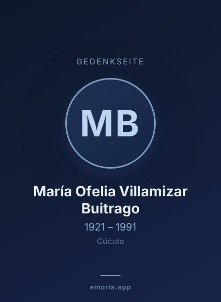 Gedenkportrait von María Ofelia Villamizar Buitrago