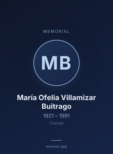 Memorial portrait of María Ofelia Villamizar Buitrago