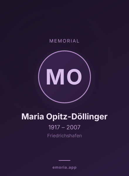 Memorial portrait of Maria Opitz-Döllinger
