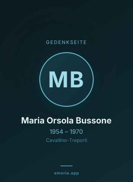 Gedenkportrait von Maria Orsola Bussone