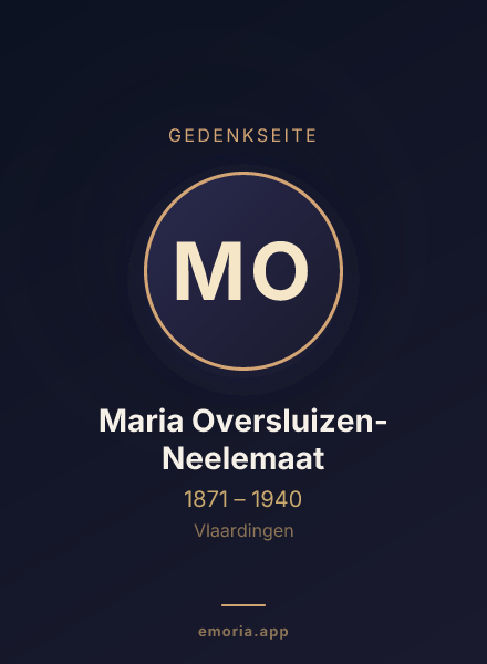 Gedenkportrait von Maria Oversluizen-Neelemaat