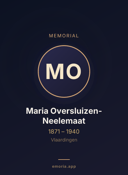 Memorial portrait of Maria Oversluizen-Neelemaat