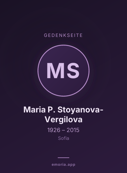 Gedenkportrait von Maria P. Stoyanova-Vergilova