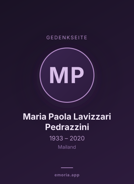 Gedenkportrait von Maria Paola Lavizzari Pedrazzini