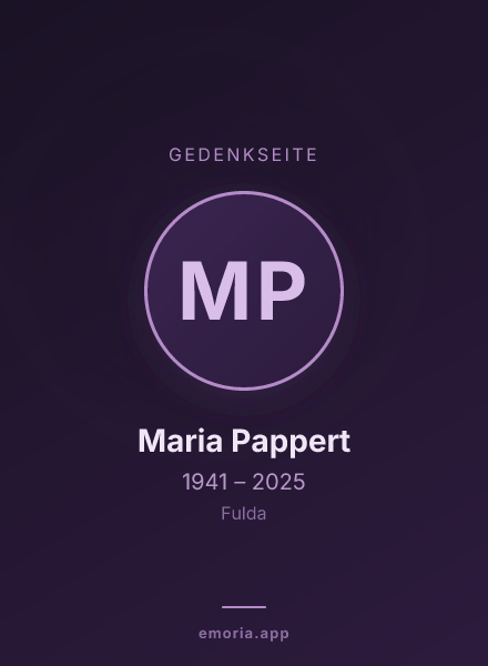Gedenkportrait von Maria Pappert