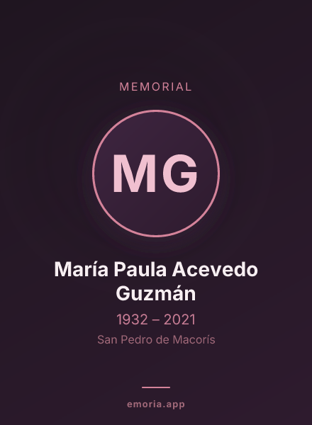 Memorial portrait of María Paula Acevedo Guzmán