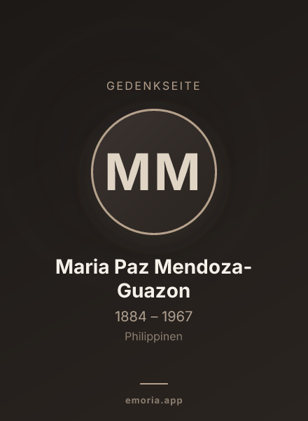 Gedenkportrait von Maria Paz Mendoza-Guazon