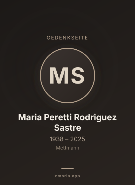 Gedenkportrait von Maria Peretti Rodriguez Sastre
