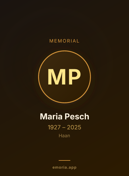 Memorial portrait of Maria Pesch