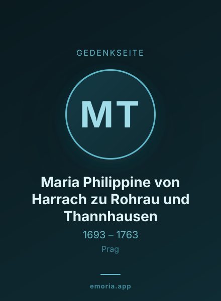 Gedenkportrait von Maria Philippine von Harrach zu Rohrau und Thannhausen