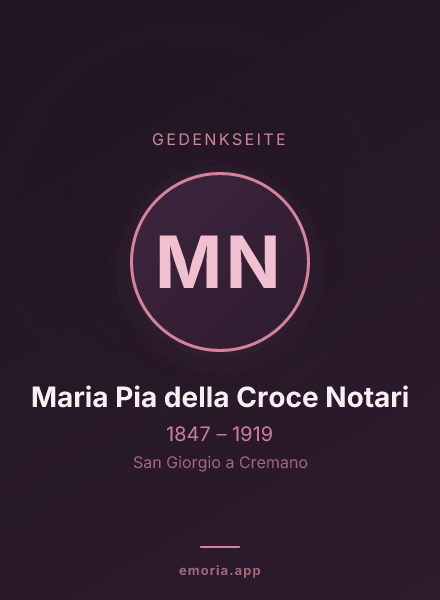 Gedenkportrait von Maria Pia della Croce Notari