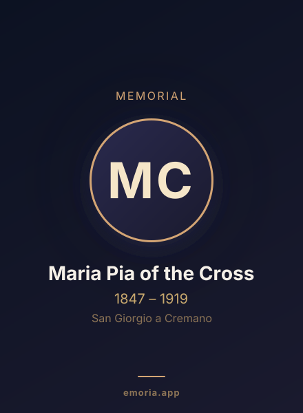 Memorial portrait of Maria Pia of the Cross