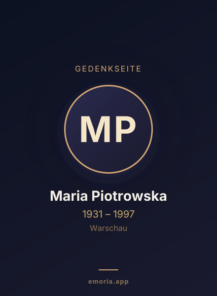 Gedenkportrait von Maria Piotrowska