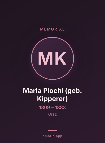 Memorial portrait of Maria Plochl (geb. Kipperer)