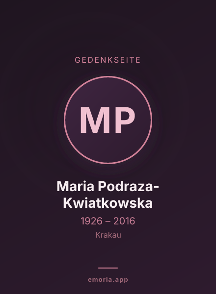 Gedenkportrait von Maria Podraza-Kwiatkowska