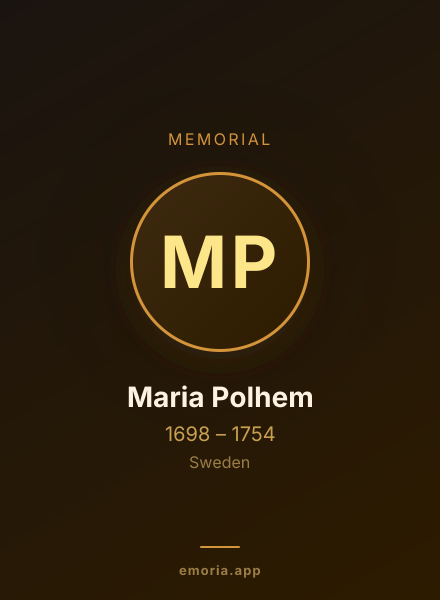 Memorial portrait of Maria Polhem
