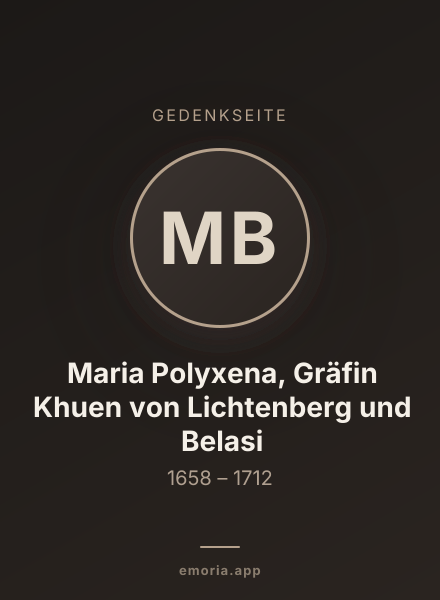 Gedenkportrait von Maria Polyxena, Gräfin Khuen von Lichtenberg und Belasi