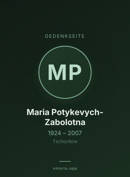 Gedenkportrait von Maria Potykevych-Zabolotna