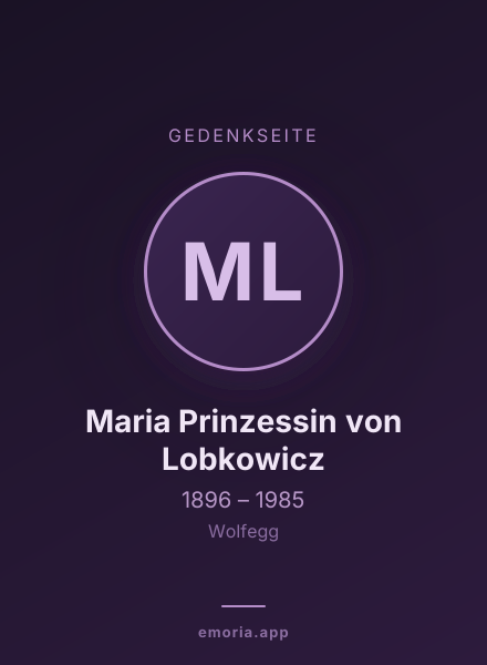 Gedenkportrait von Maria Prinzessin von Lobkowicz