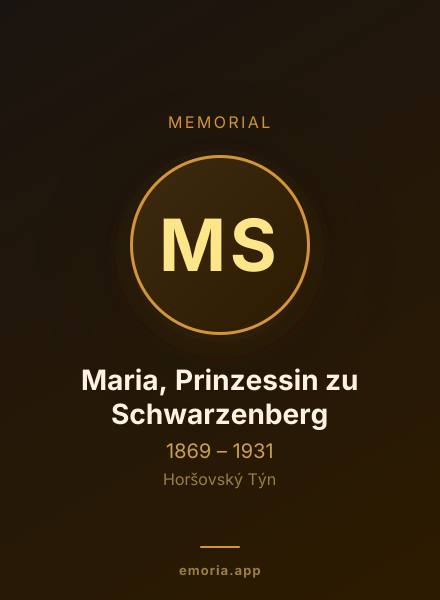 Memorial portrait of Maria, Prinzessin zu Schwarzenberg