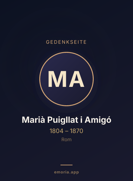 Gedenkportrait von Marià Puigllat i Amigó