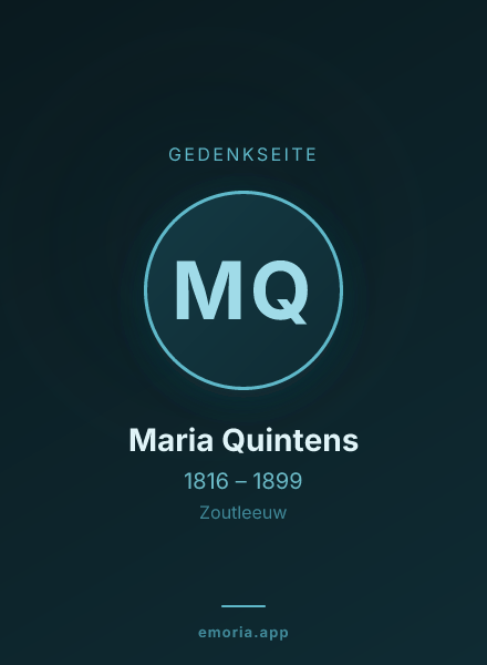 Gedenkportrait von Maria Quintens