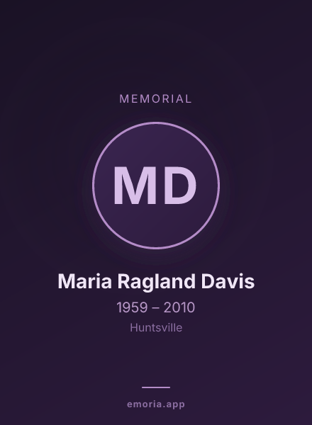 Memorial portrait of Maria Ragland Davis