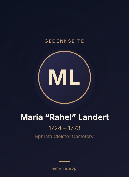 Gedenkportrait von Maria “Rahel” Landert